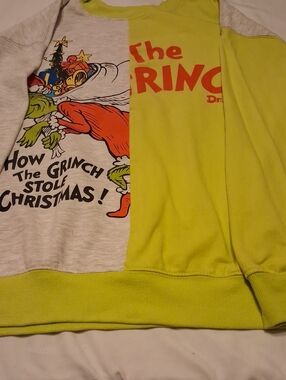 The Grinch Colorblock Crewneck Sweatshirt - Lime/Heather
